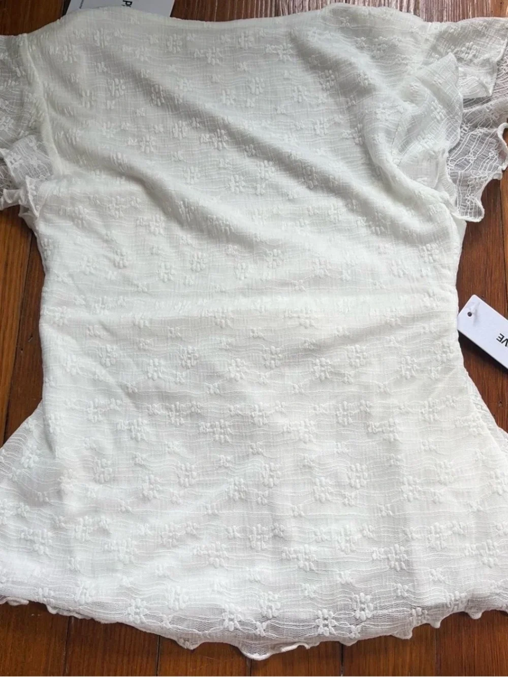 Princess Polly Auroraah Frill Top White size small NWT - Picture 2 of 2